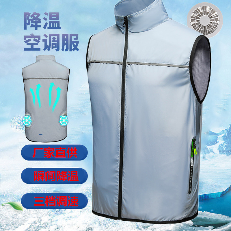 Transfronterizo de verano de refrigeración de aire acondicionado ropa chaleco Protección Laboral trabajo refrigeración ventilador ropa protección solar protección DE VERANO ropa de trabajo al aire libre
