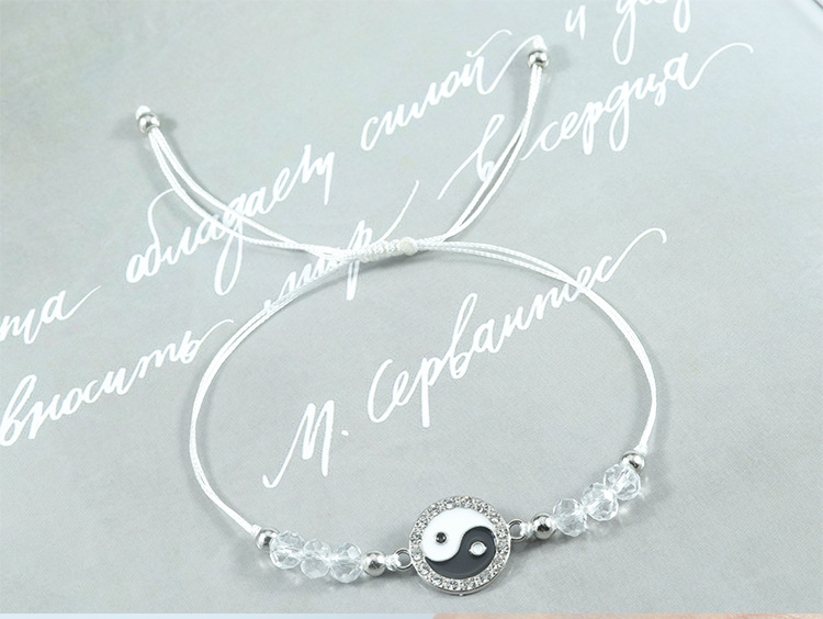 Daily Occasion Alloy Material Simple Style Tai Chi Alloy Knitting Unisex Drawstring Bracelets
