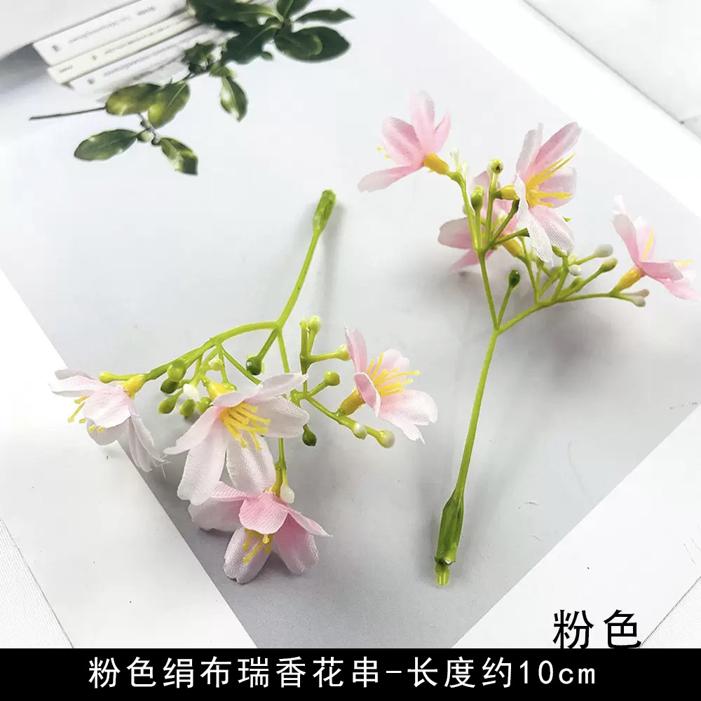 Flores artificiales flores rosadas bricolaje accesorios hechos a mano tocado de estilo antiguo accesorios de material de flor de horquilla arreglos florales de pared de flores de boda