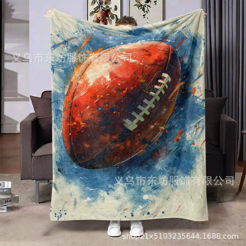 Персонализированный регби креативный граффити удобный фланелевый одеяло ленивый домашний обязательный