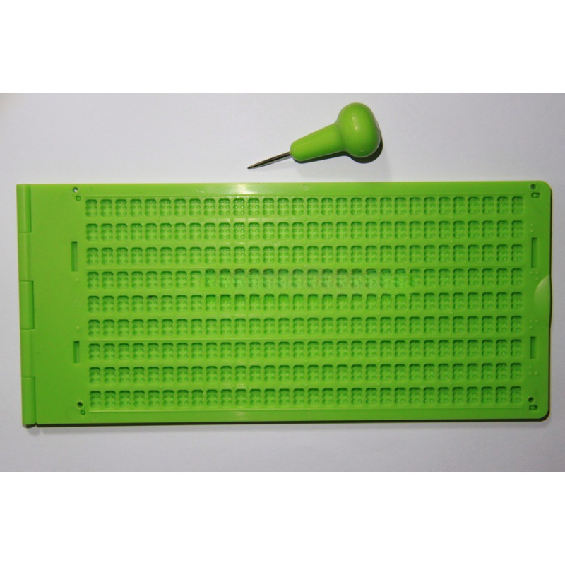 盲文板学生模板9行30方盲文写字板含练习笔批发/28方盲人学校识字