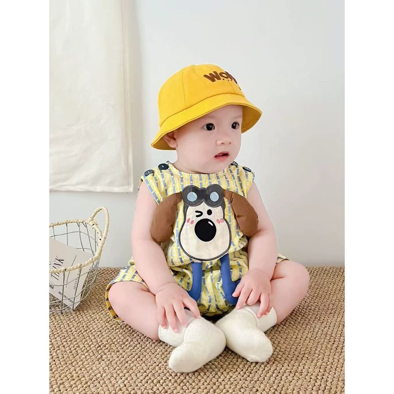 子供漁師パンツ 2025 夏男の子パンツ薄いパジャマジャンプスーツドーパミン着用ベビー外出服|undefined