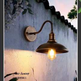 跨境美式户外门口防水壁灯复古铁艺阳台台灯墙灯室外照明壁灯灯具