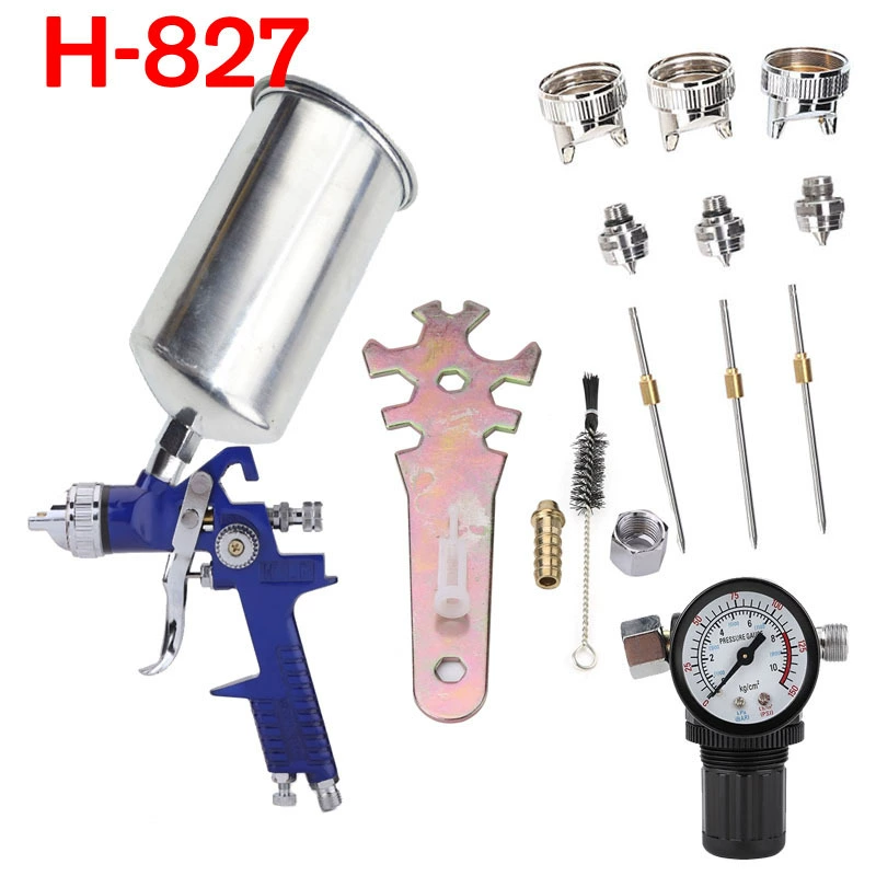 Zeus H-827 костюм 1,4/1,7/2,0 аксессуары Краскораспылитель автомобиля верхнее покрытие низкого давления пистолет-распылитель HVLP