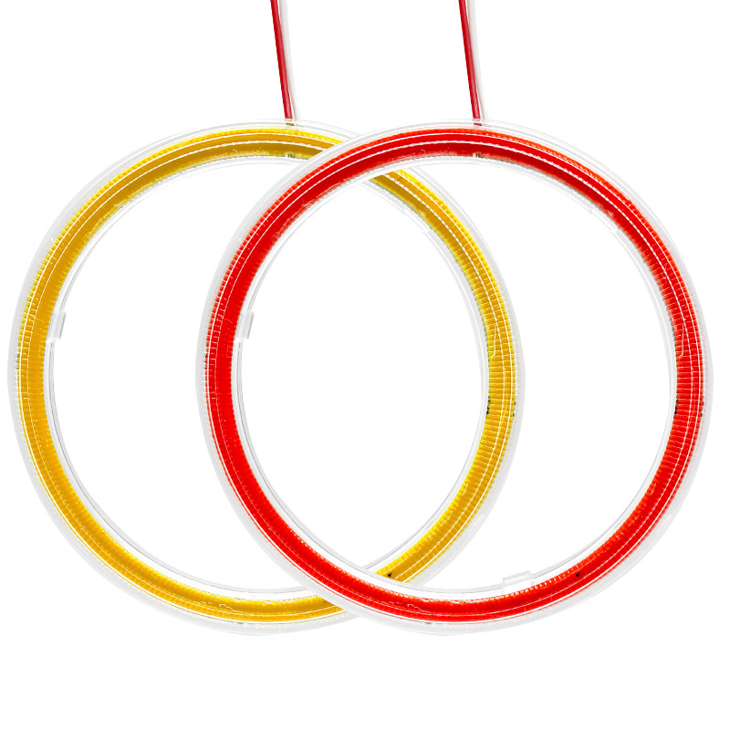 Cross-Border Cob Angel Eye Aperture Devil's Eye Car Led Headlight Decoration High-Bright Fog Light Daytime Running Light Modification Universal