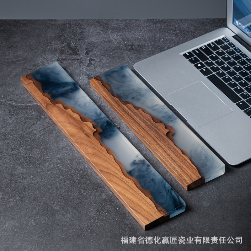Soporte para teclado, nogal negro, madera maciza, teclado mecánico, reposamanos, reposamanos de madera, reposamanos de ratón, reposamanos, almohadillas para muñecas, altura
