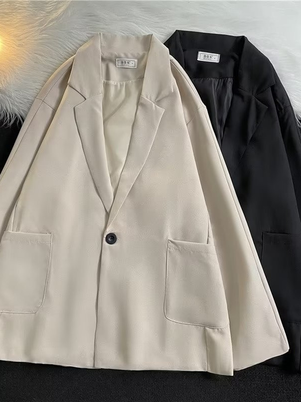 2024 chaqueta de traje para hombres a principios de la primavera nuevo estilo suelto, delgado y de alta gama, temperamento casual, sentido del diseño chic, traje pequeño