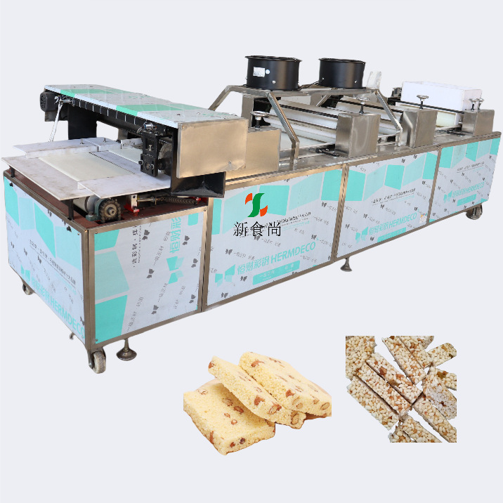 米花糖切块机 连续给料预压多道压辊滚压自动成型 产量高的切块机