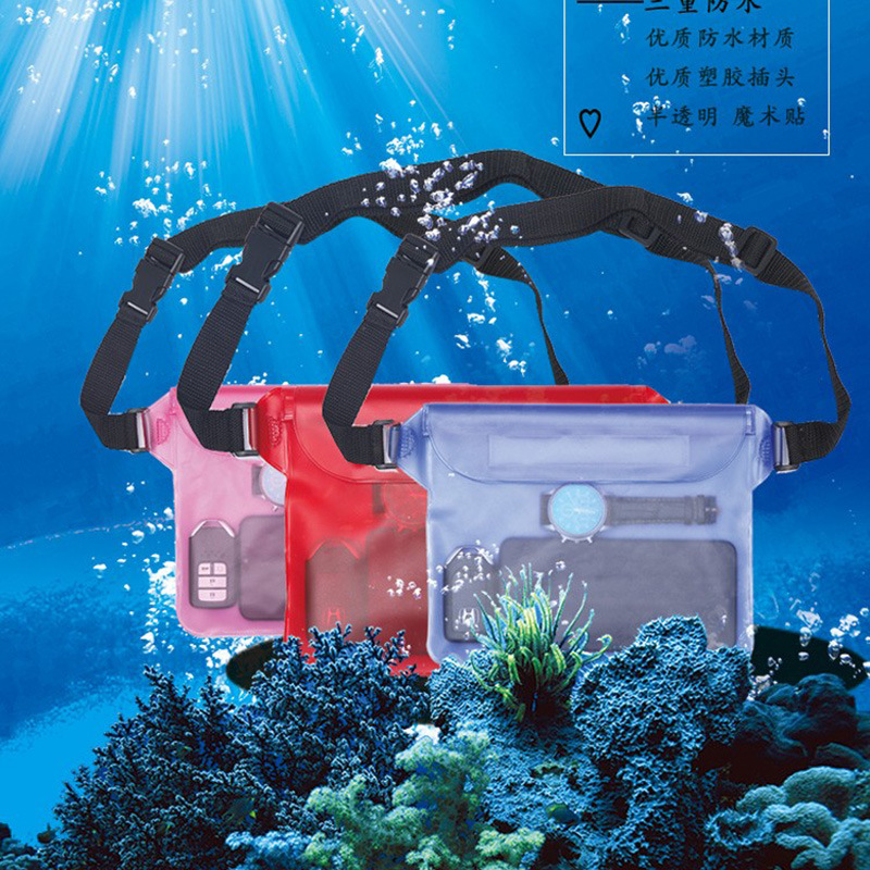 Bolsa impermeable de natación bolsa de cintura grande bolsa impermeable del teléfono móvil al aire libre a la deriva aguas arriba viaje pantalla táctil bolsa transparente image 4