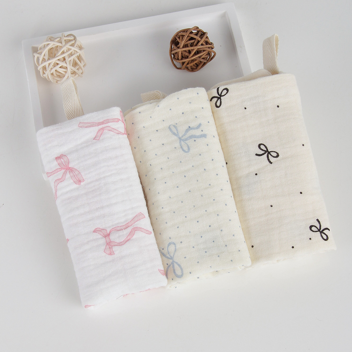 Toallitas cuadradas de gasa de algodón de 4 capas para bebés, para babas, limpieza facial, alimentación, pañuelo