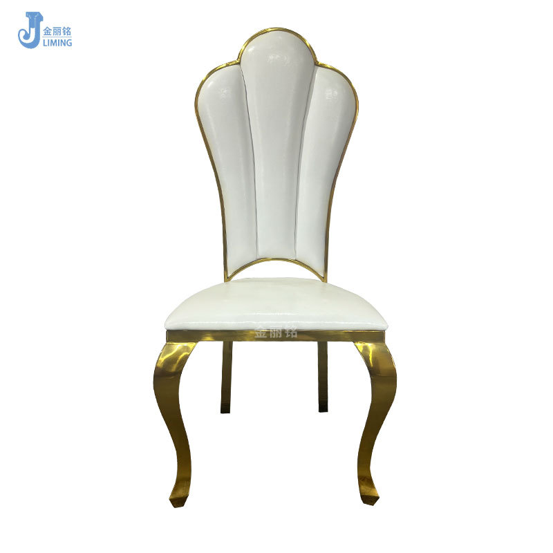 Comercio de exportación de acero inoxidable silla de comedor silla de sala de estar de metal de acero inoxidable silla de comedor respaldo italiano silla de flor de ciruelo