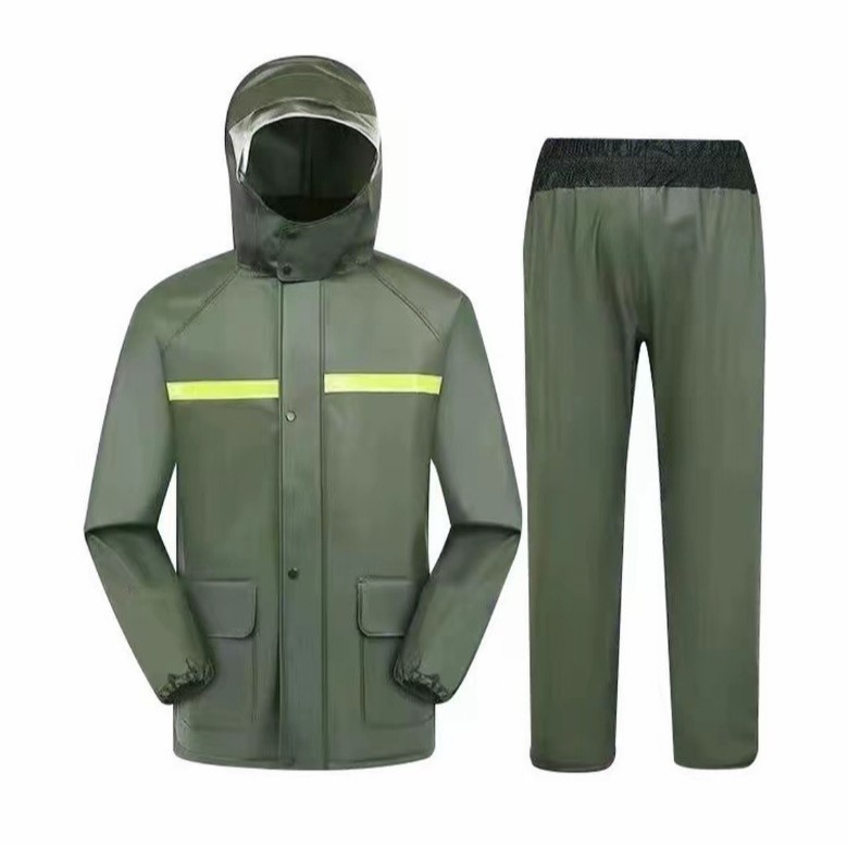 Tejido de punto dividido chaqueta de lluvia conjunto de pesca para llevar jinete reflectante todo el cuerpo a prueba de tormentas chaqueta de lluvia para adultos conjunto de pantalones de lluvia