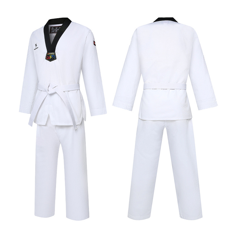 Cross-border Kangrui fábrica de diamantes patrón transpirable taekwondo ropa de combate ropa de entrenamiento de boxeo Taoísta Sala de artes marciales ropa