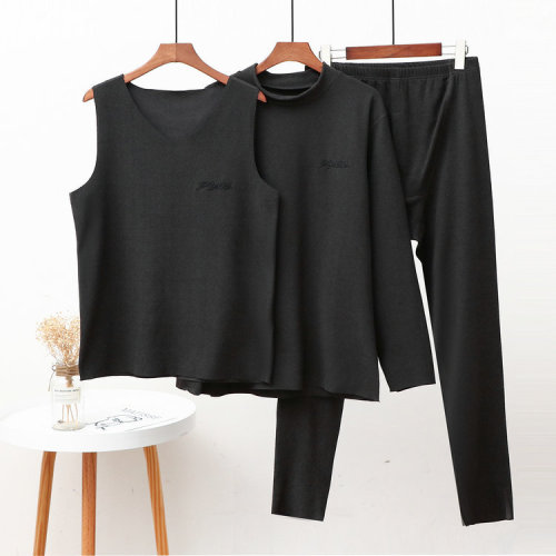 Men's Mideng Warm Thermal Innerwear High-Neck Embroidered Outerwear-Suitable for Autumn and Winter Plus Size Autumn and Winter Set with Extra Warmth and Thickness