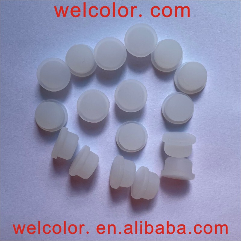 10.0 10.5mm white and black transparent solid short food grade silicone rubber dust-proof hole plug plug pipe cover