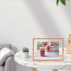 Minimalist Instagram transparent dried flower frame 8-inch U-shaped metal stand creative acrylic DIY glass square decoration