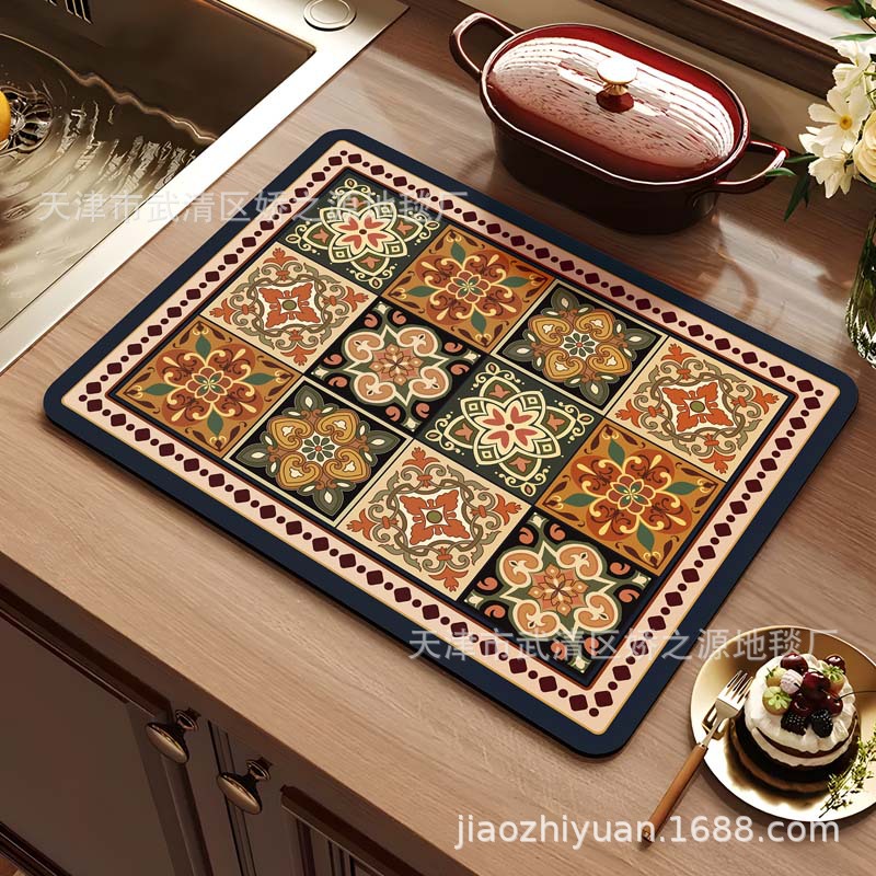 Almohadilla de drenaje transfronteriza, lodo de diatomeas, fácil de cuidar, almohadilla absorbente, encimera de escritorio de cocina, almohadilla de aislamiento antiescaldado, suministro directo de fábrica