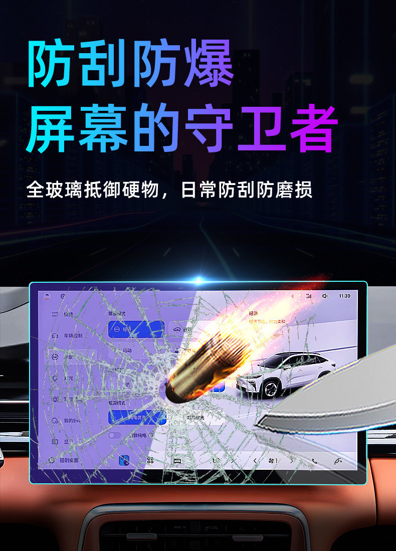 Suitable for 26 models of Geely Boyue ERV central control tempered film car navigation screen protector display screen protective film