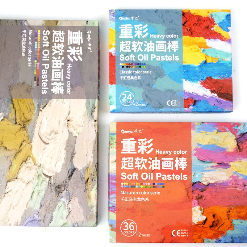 Heavy color oil pastel wholesale super soft oily colorful stick painting macaron Morandi color children's color oil pastel