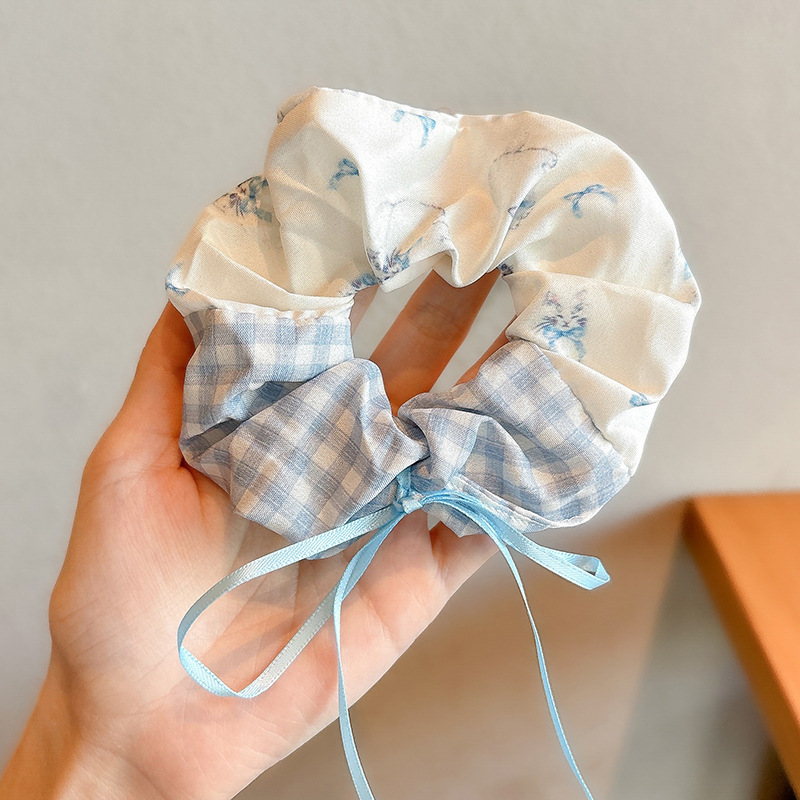 Primavera y verano coreanos, anillo de cabello de intestino grueso, nuevo tipo de cabello de cabello de cola de caballo, flor de bosque, cabello de sensación superior, adornos de cabello para mujeres