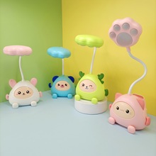 创意新款LED猫爪灯头笔筒收纳支架USB充电儿童桌面卡通小台灯学生