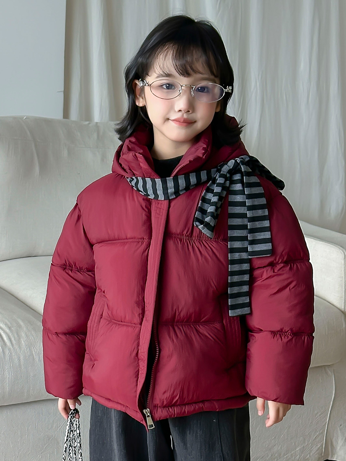 Ropa de algodón para niños ropa de invierno bebé cremallera chaqueta de pan abrigo caliente para hombres y mujeres niñas con capuzas gruesas chaqueta de algodón corta transfronteriza