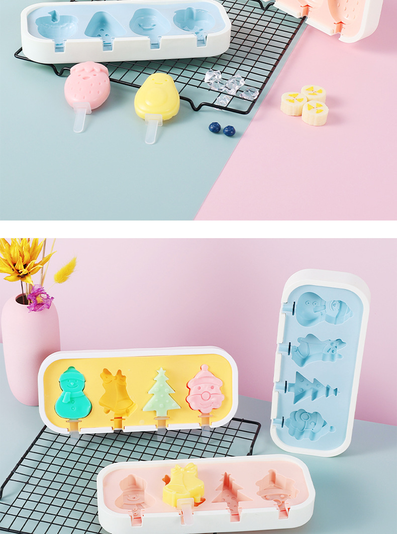 新款食品级硅胶雪糕模具DIY制冰模冰淇淋家用卡通铂金级雪糕模详情16