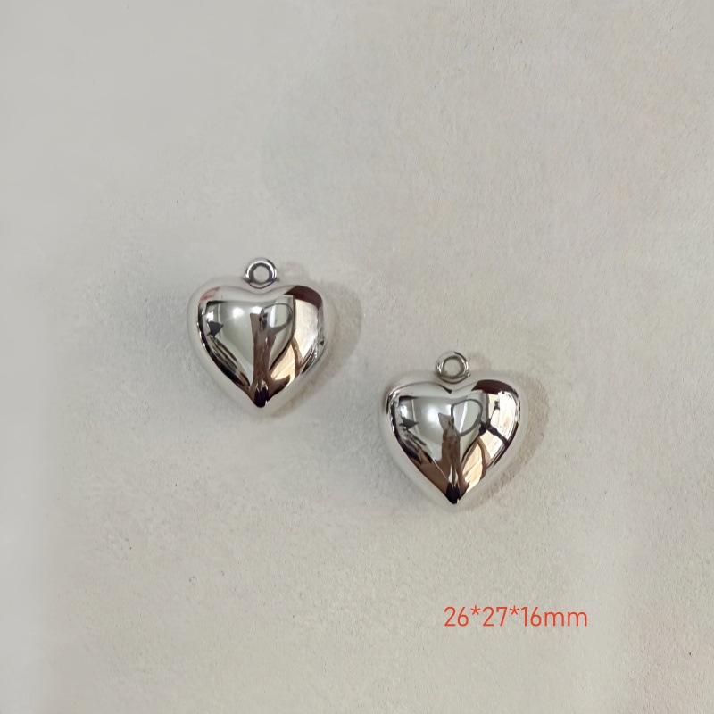 Chapado en oro y plata para proteger el color de la superficie brillante de acrílico melocotón amado colgante en forma de corazón pulsera manual collar de clavícula juguete DIY image 19