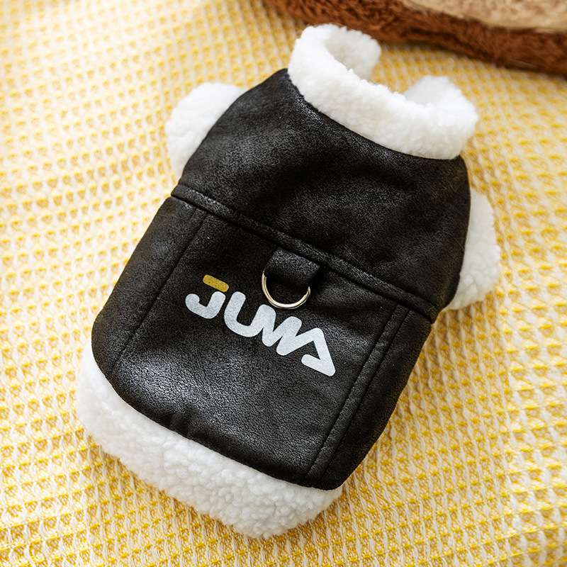 Perro de otoño e invierno, bolsillo de algodón acolchado cálido grueso, chaqueta acolchada de algodón de cuatro patas, gato Teddy Bichon, ropa para perros