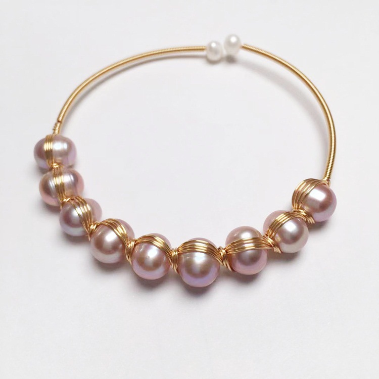 Round Pattern Women'S Gender Fashion Round Freshwater Pearl Bangle 1 Piece
