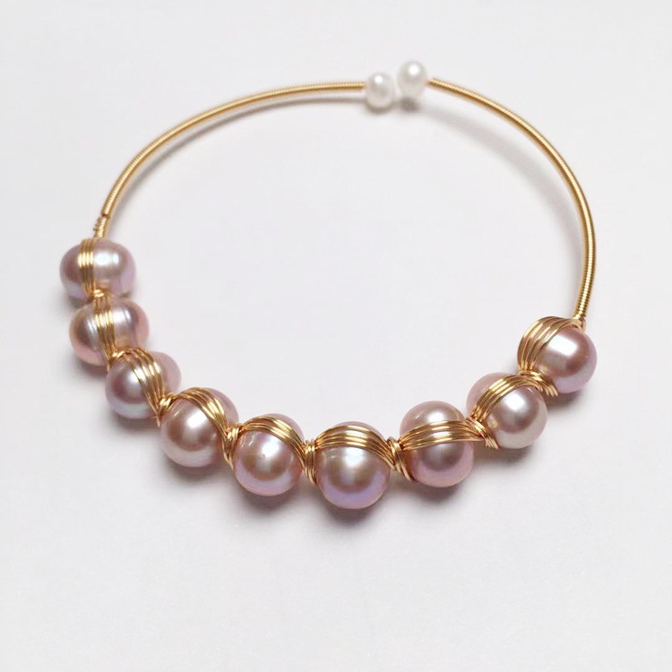 Fashion Round Freshwater Pearl Bangle 1 Piece display picture 5