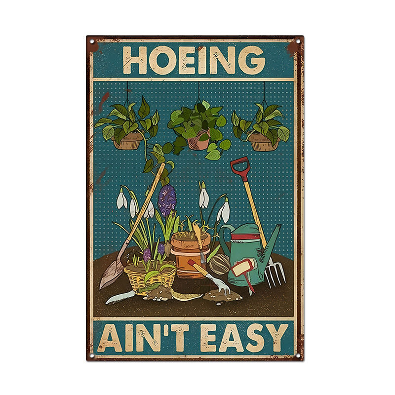 Pintura de hojalata pastoral Flor antigua retro Arte de hierro Pintura colgante pequeña Jardín al aire libre Balcón Decoración de pared Colgante transfronterizo