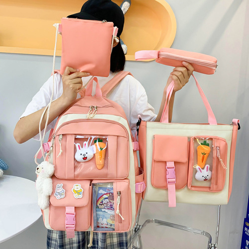 Backpack for Girls, Lightweight, Cute, Summer, Suitable for Students in Grades 3 to 6, Large Capacity, Children's Dual Shoulder Bag