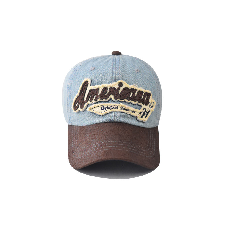 Nuevo cross-border hombre y mujer lavado con agua vaqueros America sombrero de béisbol frotado super buena sensación de alta calidad gorra de boca de pato