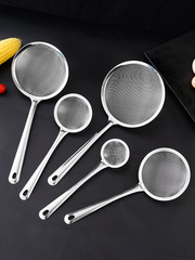 304 Stainless Steel Soy Milk & Juice Filter Mesh Strainer, Household Kitchen Ultra-Fine Colander, Hot Pot Oil-Skimming Ladle with Drainage Net