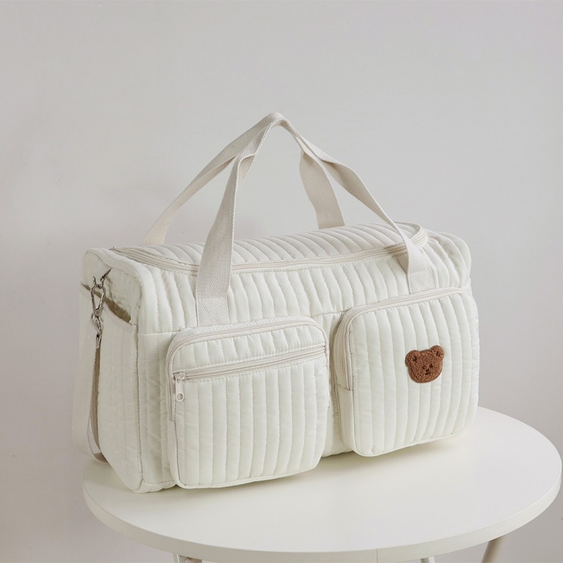 New quilted mommy travel bag, lightweight and large-capacity luggage bag for short trips, handbag, shoulder bag, casual mother and baby bag