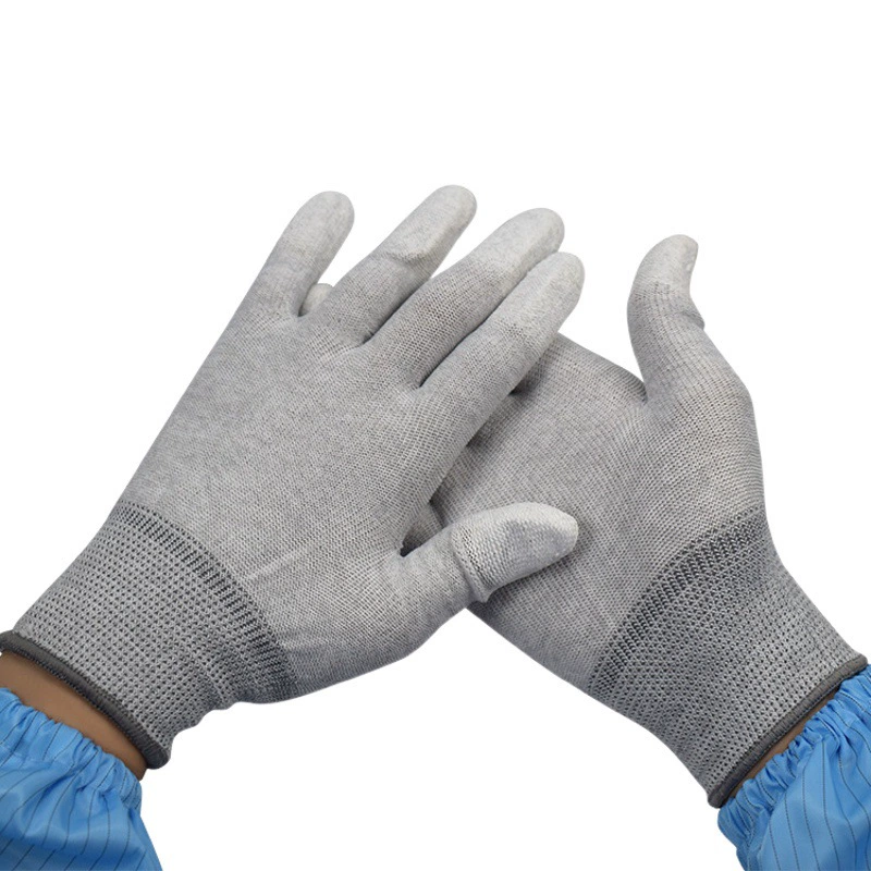 Источник Поставка фабрики Анти-статическое углеродного волокна перчатки пальцев Электронная пыль-Бесплатная перчатки мастерской Анти-статическое чистые перчатки