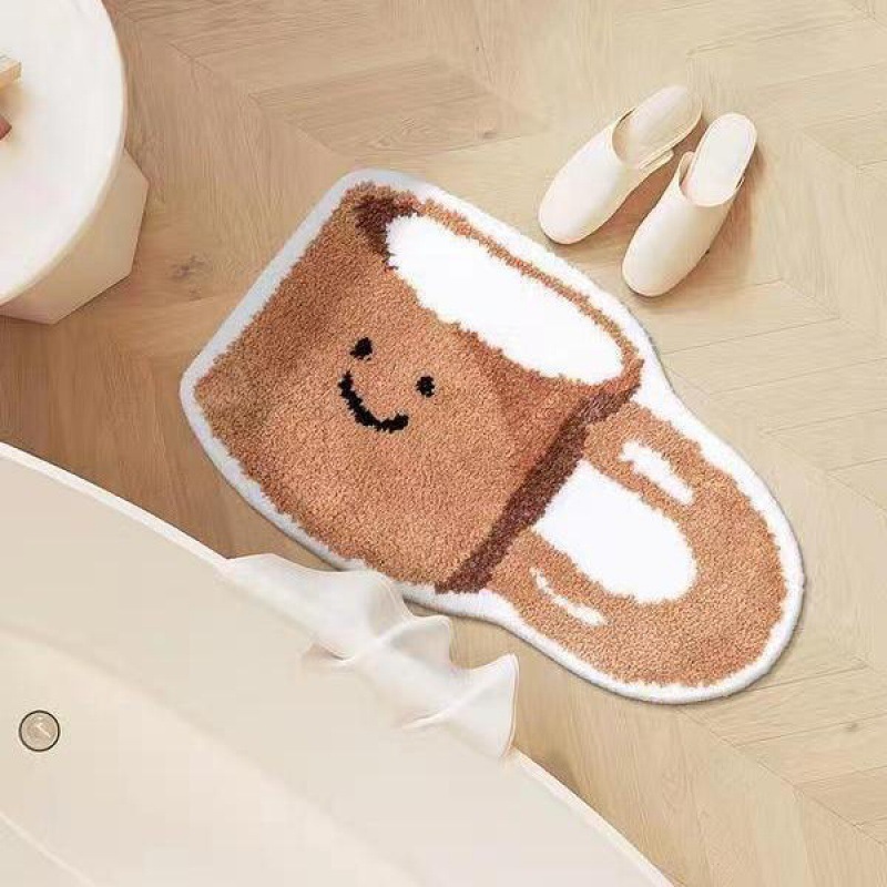かわいい異形の不規則なカシミヤのじゅうたんの浴室の厚い毛の吸水の足のマットの猫のじゅうたんのラベルをまねて代行します。|undefined