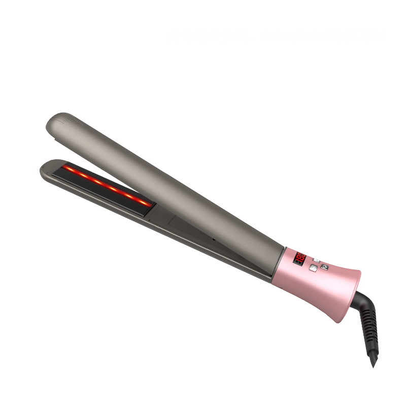 跨境外贸款调温电夹板陶瓷便携美发棒工厂批发数码直卷两用直发器