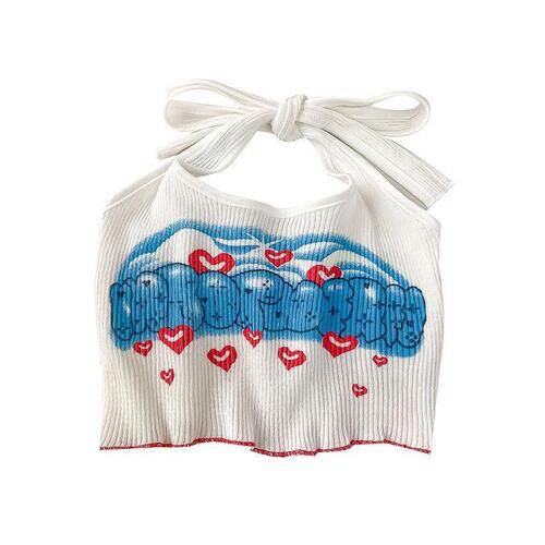  Summer Little Camisole Girls Summer Cute and Sweet Halter Neck Tube Top Bottoming Top 0056
