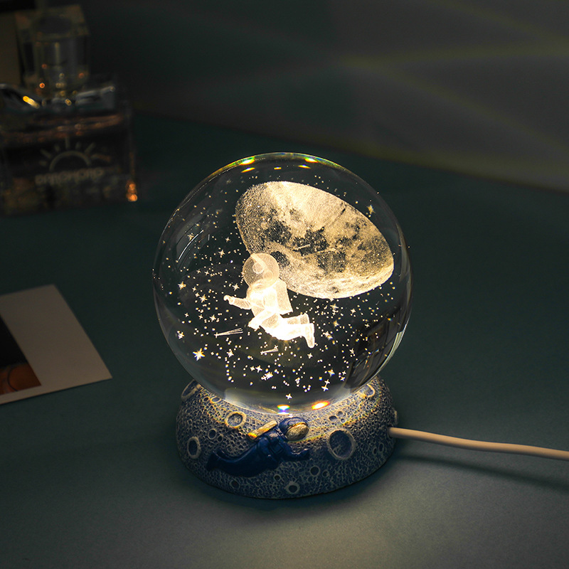 Starry Sky Ocean 3D Carved Jellyfish Shell Crystal Ball Night Light Luminous Desktop Ornaments Atmosphere Light Student Gift Starry Sky Ocean 3D Carved Jellyfish Shell Crystal Ball Night Light Luminous Desktop Ornaments Atmosphere Light Student Gift