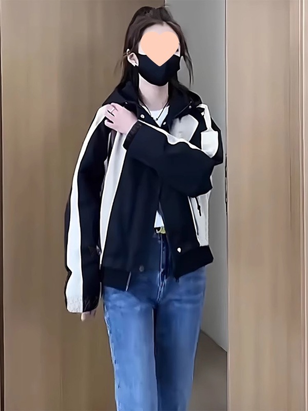 连帽冲锋衣短外套女款春秋季2025新款小个子洋气好看休闲夹克上衣|undefined