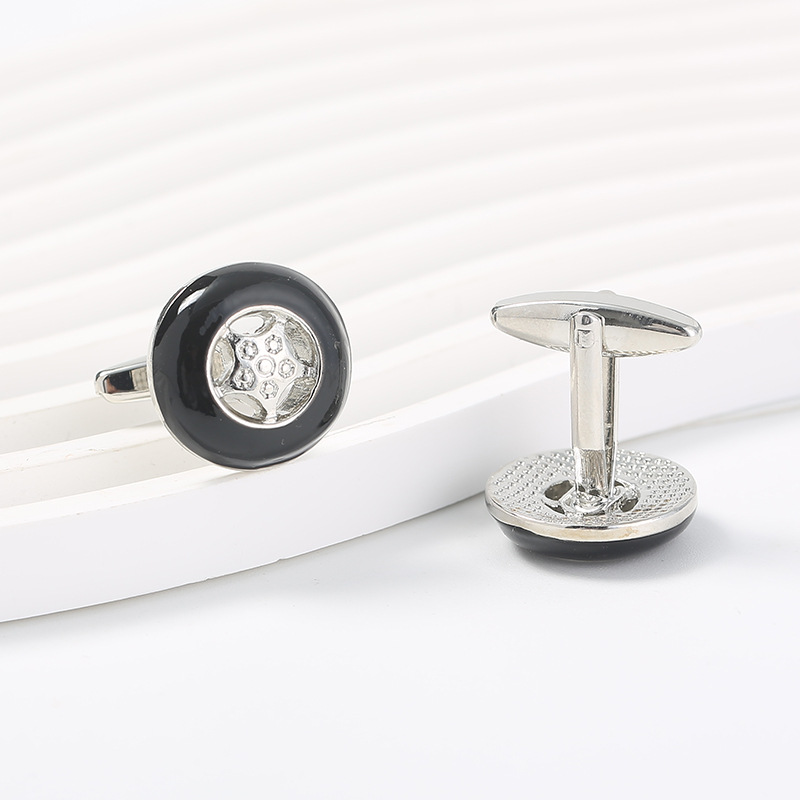 Neue runde eingelegten stern manschettenknöpfe mode retro herren hemd manschettenknöpfe_voghion.com