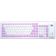 ポータブル超薄型カラーシリコン折りたたみ式湾曲有線ソフトキーボードサイレント防水ノートブックデスクトップ
