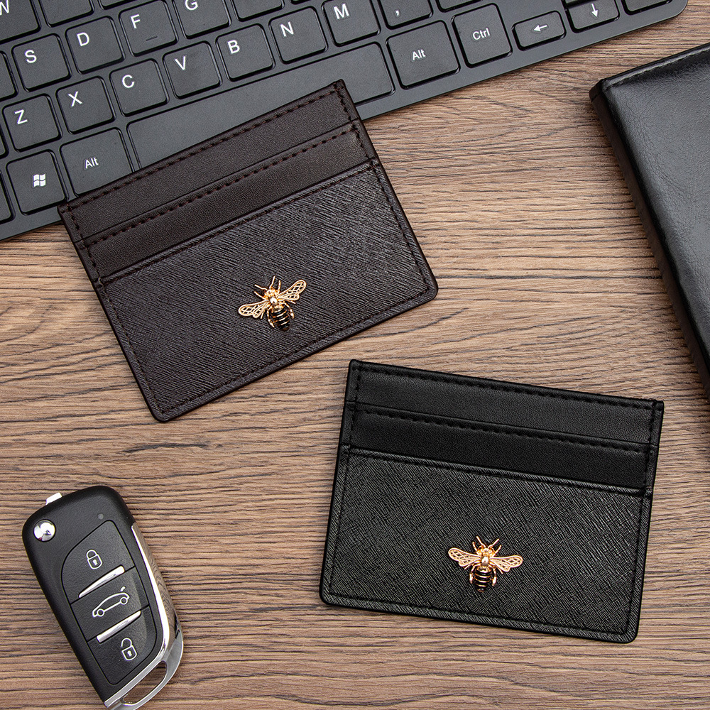 Cross-Border Popular Retro Seiko Little Bee Thin Portable Card Holder with Multiple Card Slots Card Holder Card Holder Coin Purse Supply
