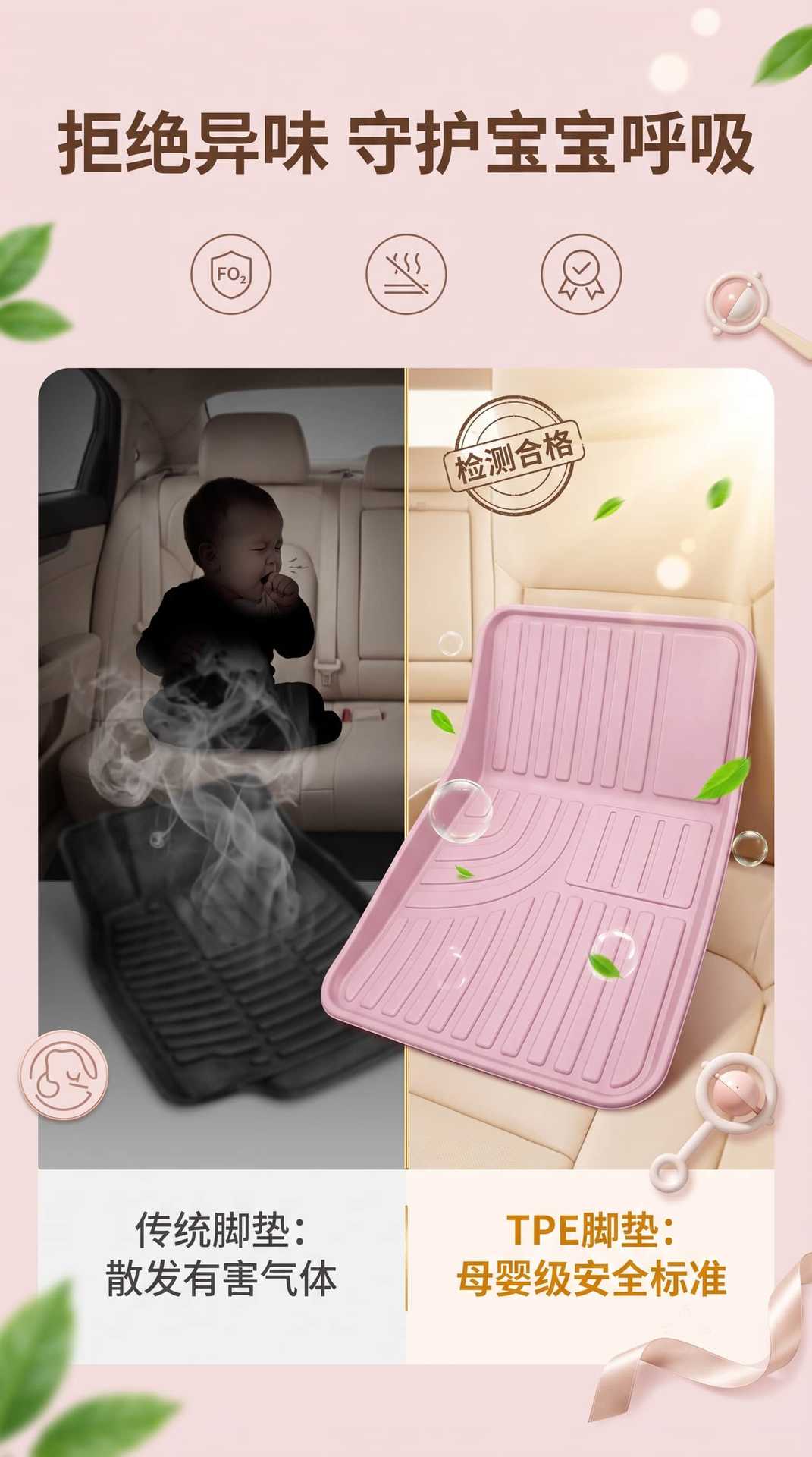 Xiaopeng L03 model-specific TPE floor mats are waterproof and dustproof, an eco-friendly car interior accessory