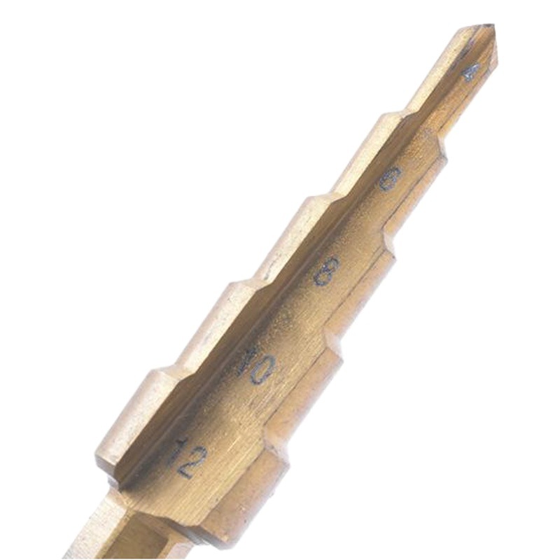 Abrelatas del agujero de taladro de la pagoda de la manija hexagonal taladro de paso de escariado de metal chapado en titanio taladro de paso de agujero tipo torre transfronteriza