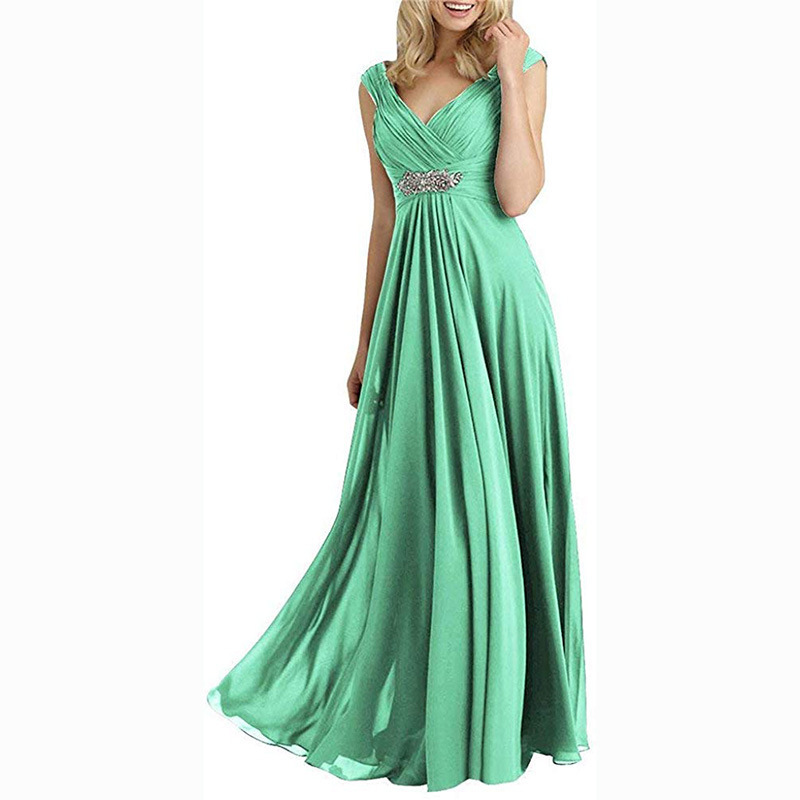 Annual Meeting Dress for Dinner V-Neck Double-Shoulder Host Elegant Evening Dress Long Bride Wedding Bridesmaid Dress for Winter Annual Meeting Dress for Dinner V-Neck Double-Shoulder Host Elegant Evening Dress Long Bride Wedding Bridesmaid Dress for Winter