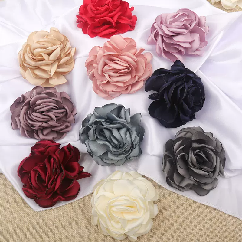 厂家直销现货8.5cm烧边花手工花布艺花服装辅料diy饰品配件胸花