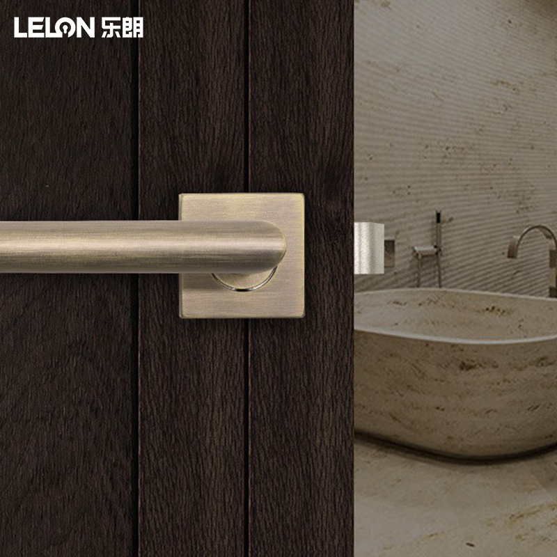 Acero inoxidable transfronterizo 304 cerradura de puerta americana cerradura cuadrada cerradura de mano de baño sin llave cerradura de puerta de lengua única cerradura de canal